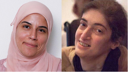 Deena Kamel, left, and Raya Al Jadir, right, are recipients of the Rosalynn Carter Fellowships for Mental Health Journalism in the UAE.