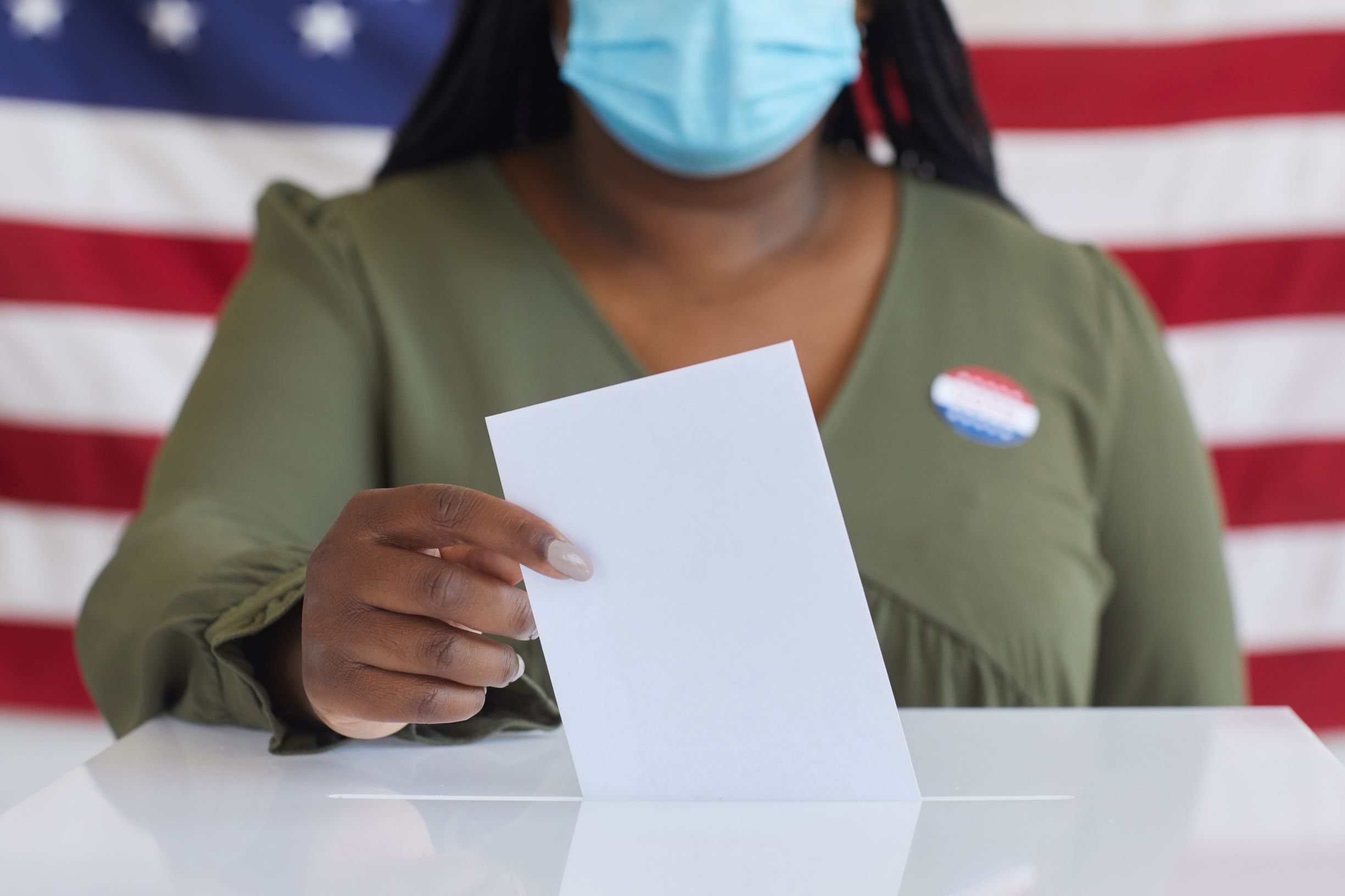 Woman voting