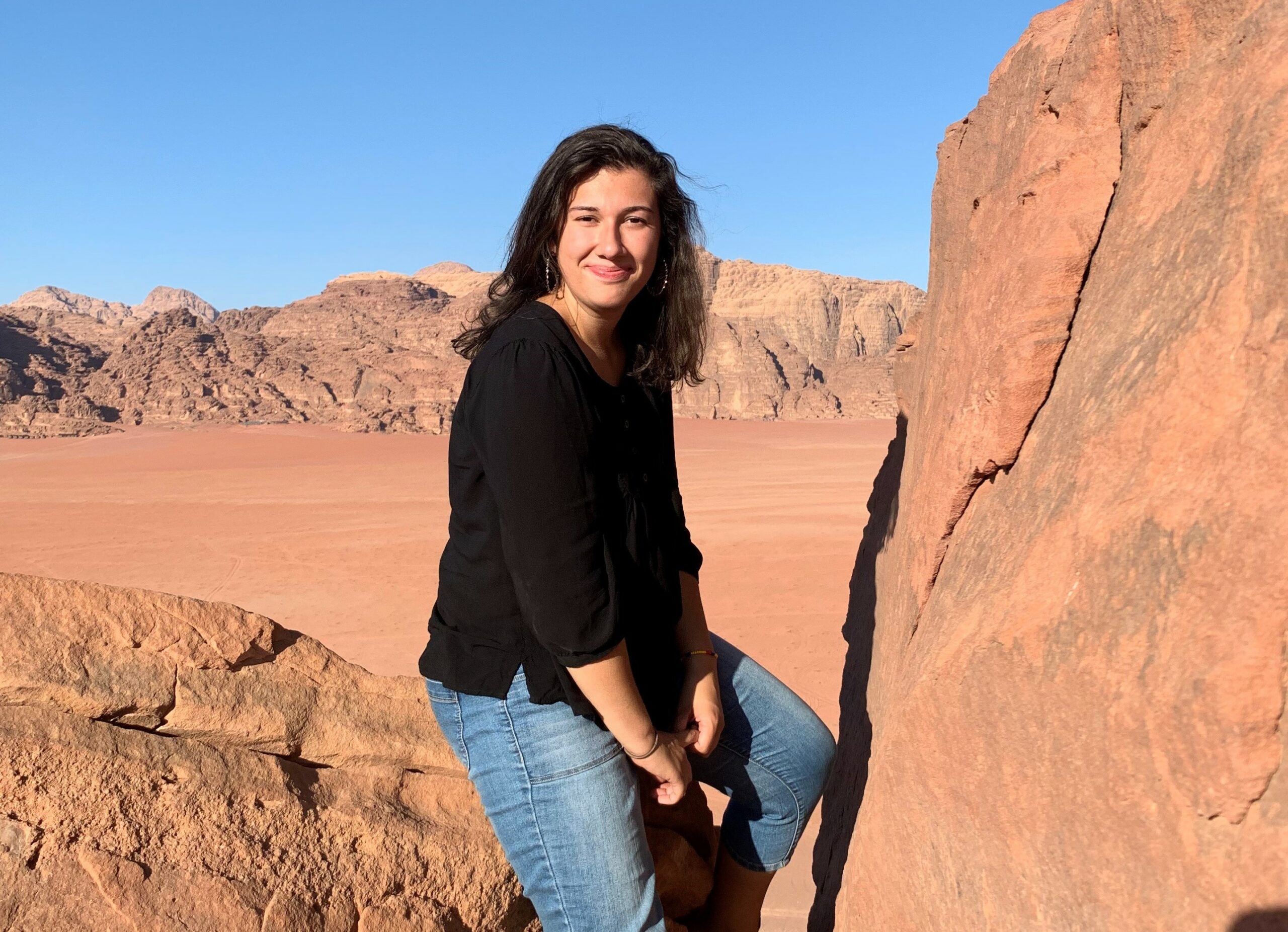 Michelle River in Wadi Rum in Jordan in 2019. (Photo courtesy Michelle Rivera) 