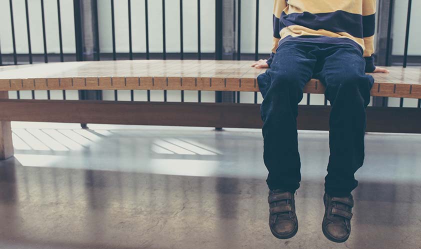 child-on-bench