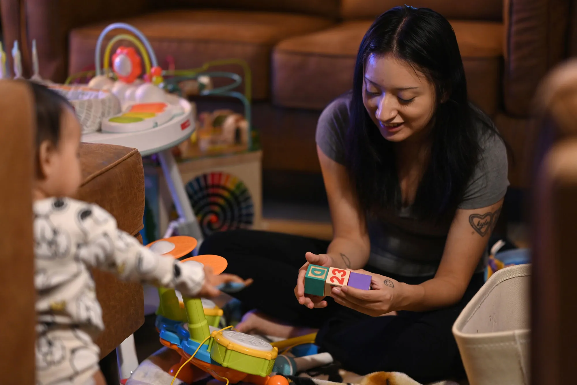 Araceli Aquino-Valdez, shown at her Yuma home on Dec. 17, 2024, struggled to find mental health care after experiencing postpartum depression following the birth of her first child. Photo by Izabella Mullady | AZCIR